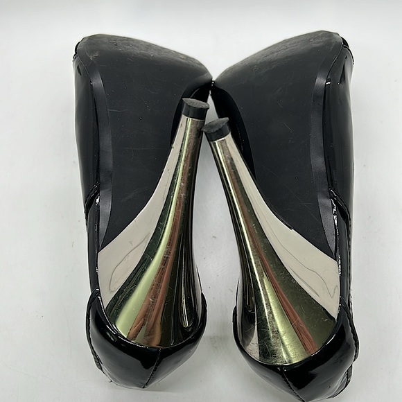 Linea Paolo Sexy Black/Silver Peep Toe Stiletto Heels Shoes **Size 6.5**🔥🔥 - Picture 7 of 9